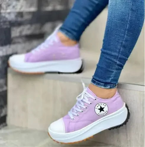 Sneakers Alte da Donna in Canvas – Trendy e Confortevoli