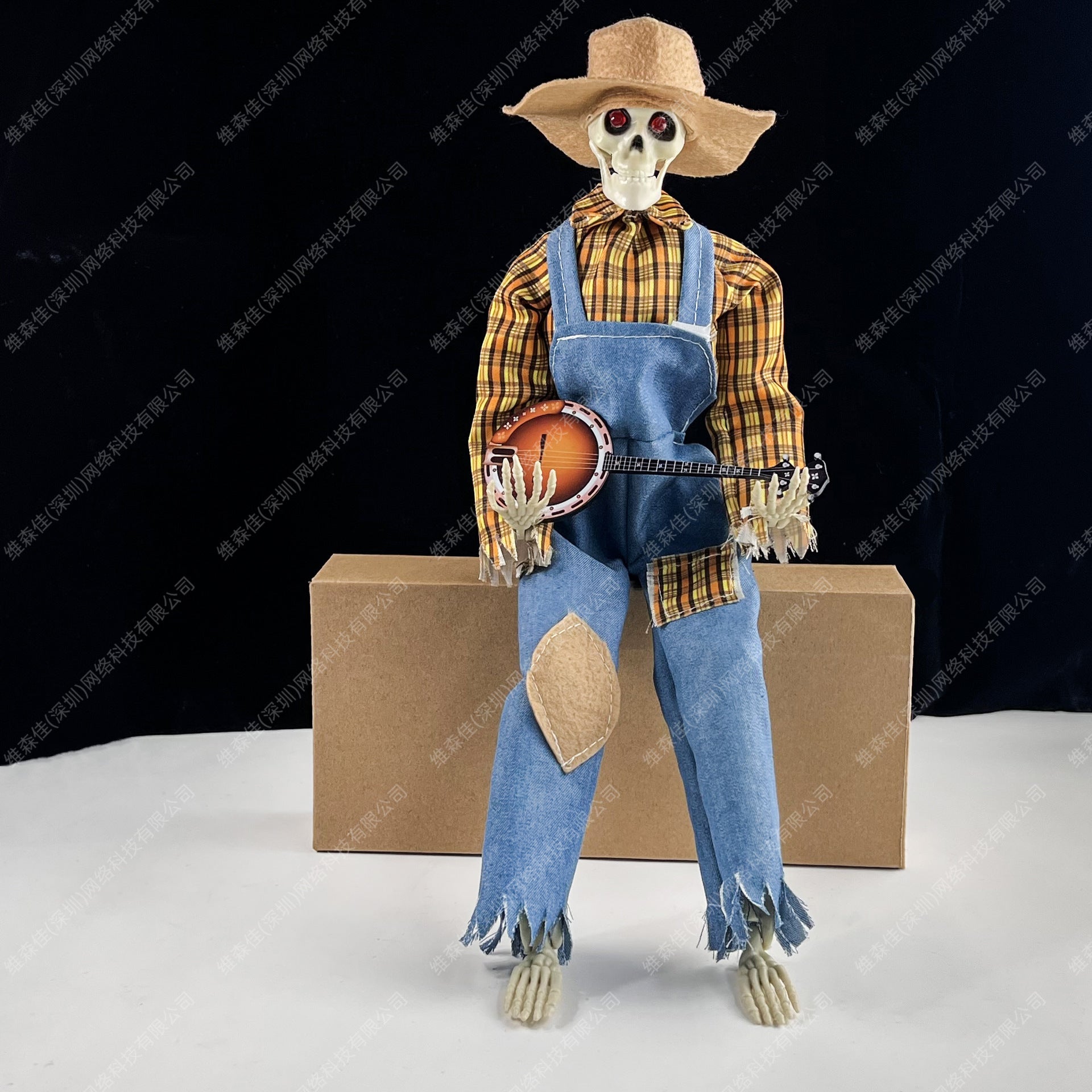Scheletro di Halloween con Banjo – Decorazione Illuminata con Suono