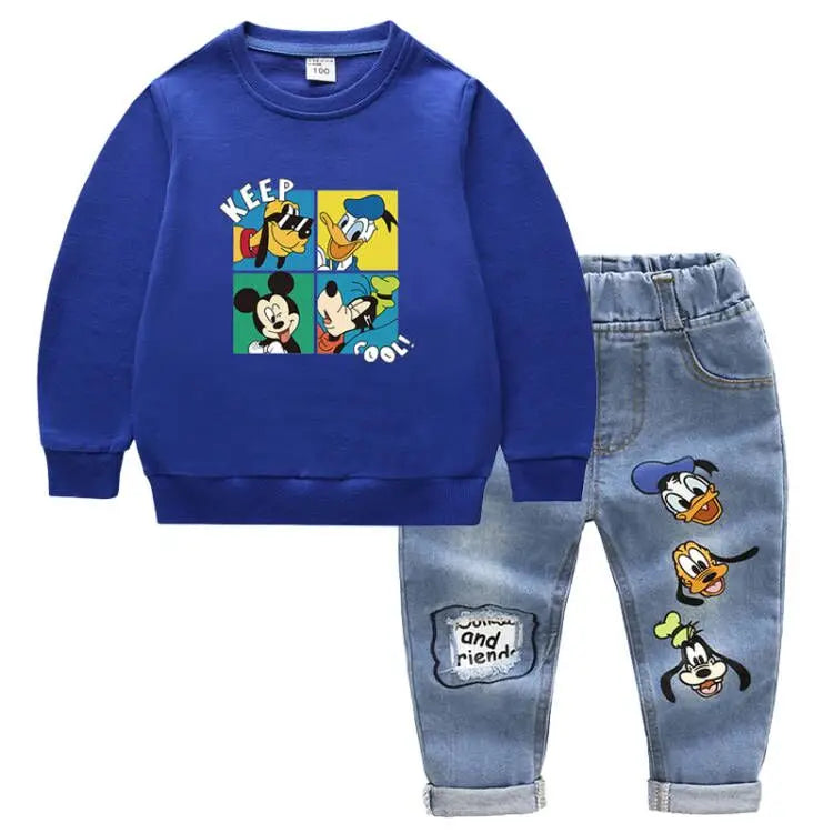 Set di Abbigliamento per Bambini – T-shirt con Stampa di Topolino e Jeans