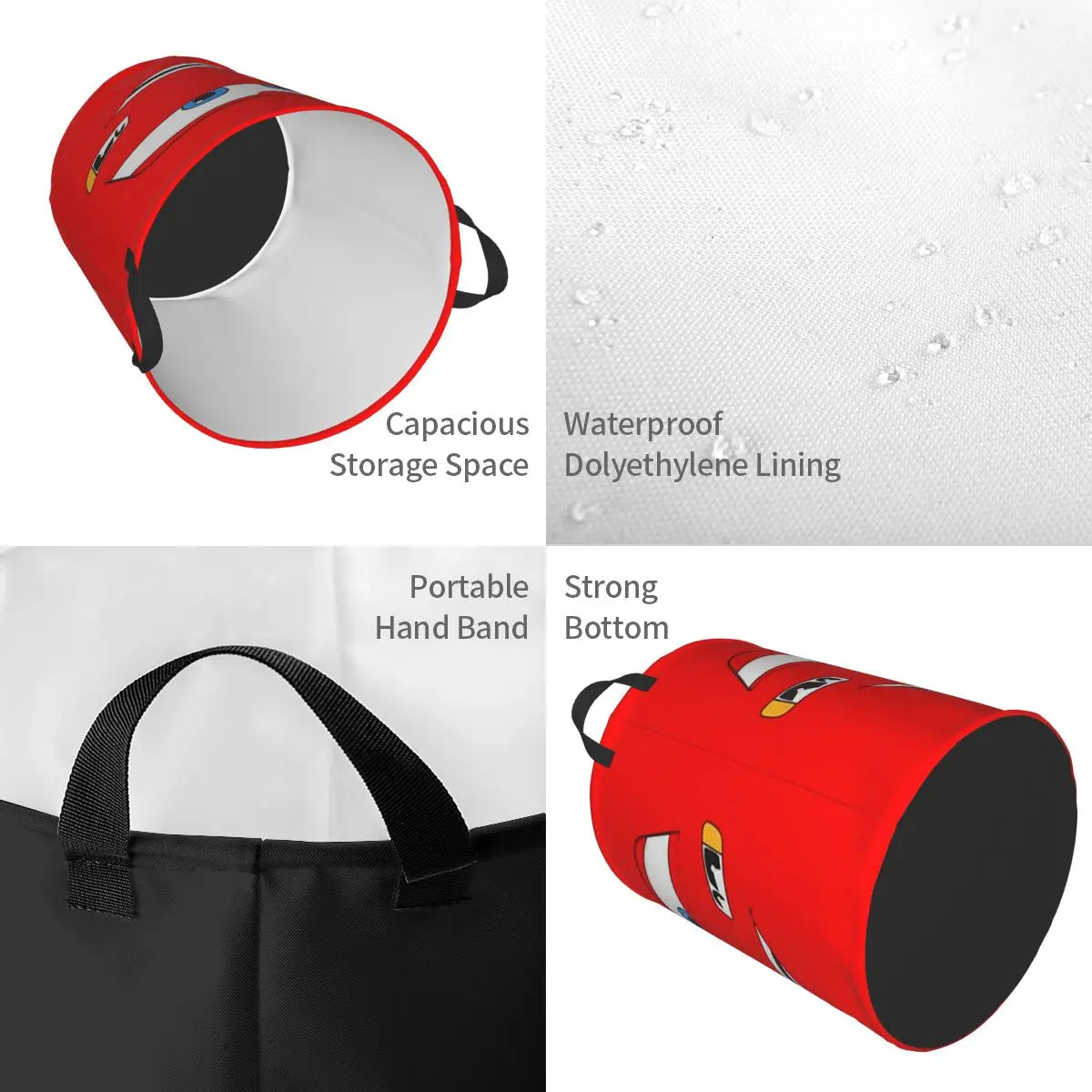 Cesto per il Lavaggio Cars Lightning McQueen – Cesto Ampio e Pieghevole per Vestiti
