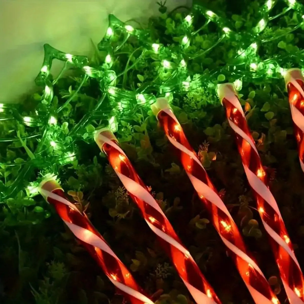 Set di 5 Luci Natalizie a Energia Solare - Allegra Illuminazione Esterna per le Festività