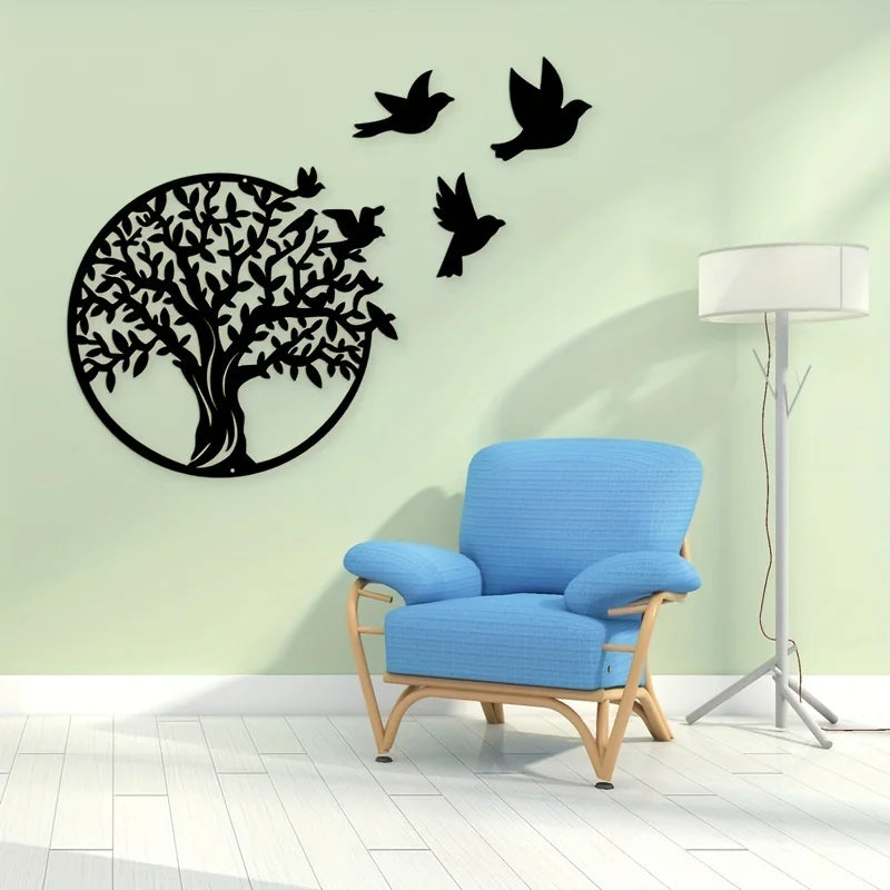 Decorazione da parete Armonia della Natura – Albero e Uccelli