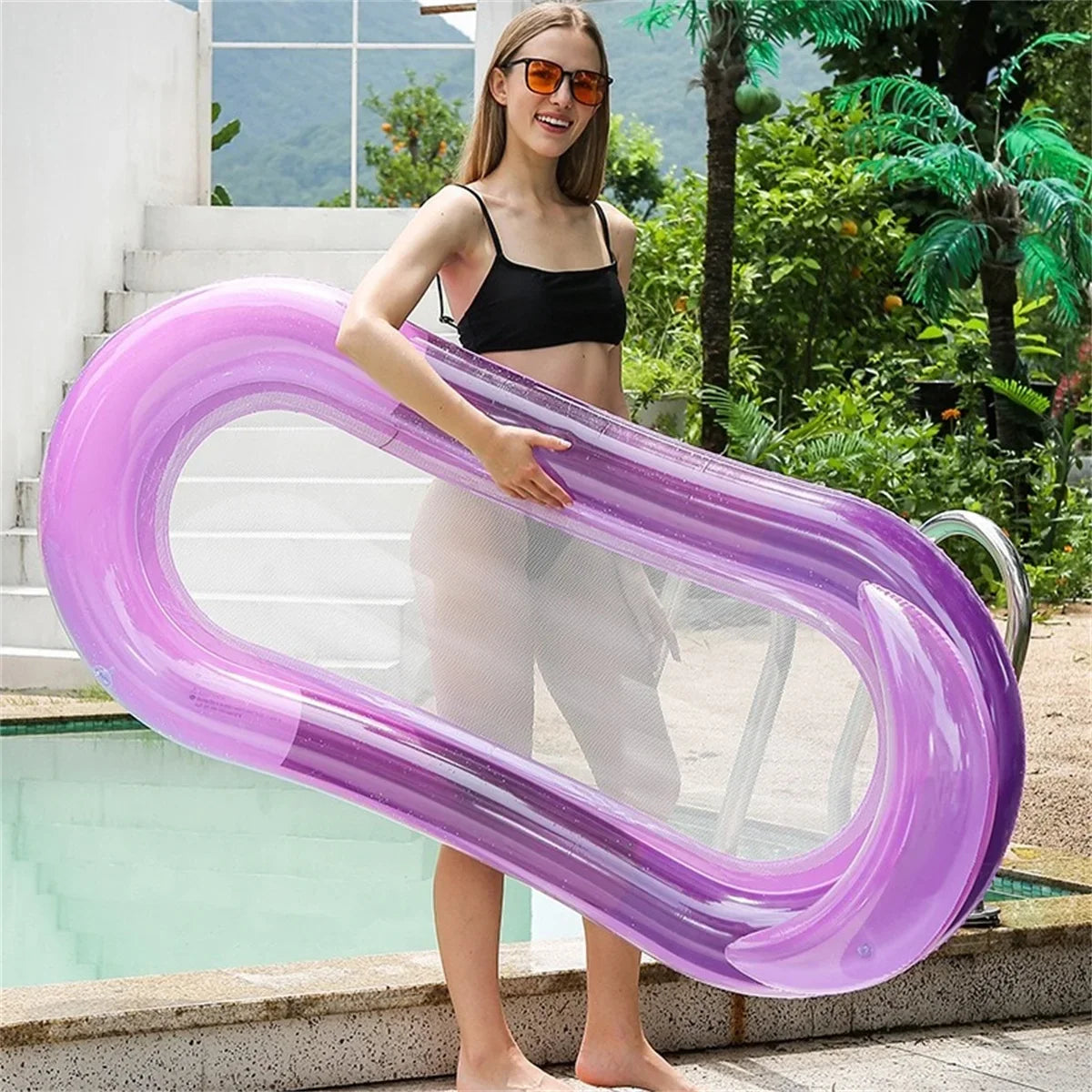 Luxe Lettino Gonfiabile con Cuscino Alto - Perfetto per Piscina e Spiaggia