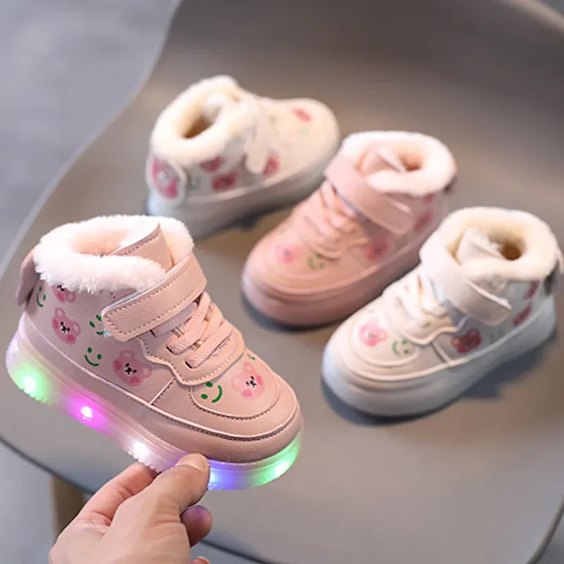 Sneakers Luminescenti Fleur per Bambini - Calde e Confortevoli con Illuminazione LED