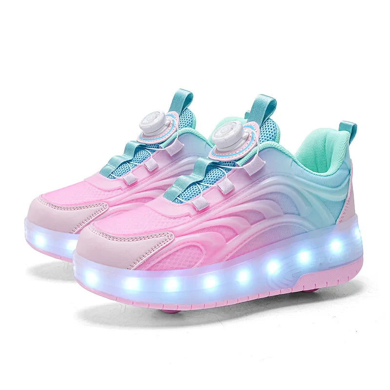 Scarpe da Roller Skate LED per Bambini – Sneakers Illumitate per Ragazzi e Ragazze con Ruote Ricaricabili USB