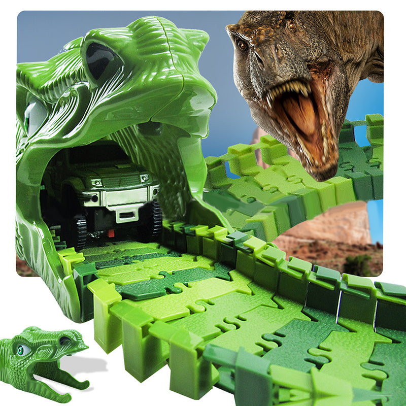 DinoTrack - Set di Giocattoli Dinosauri - Pista a 360 Gradi