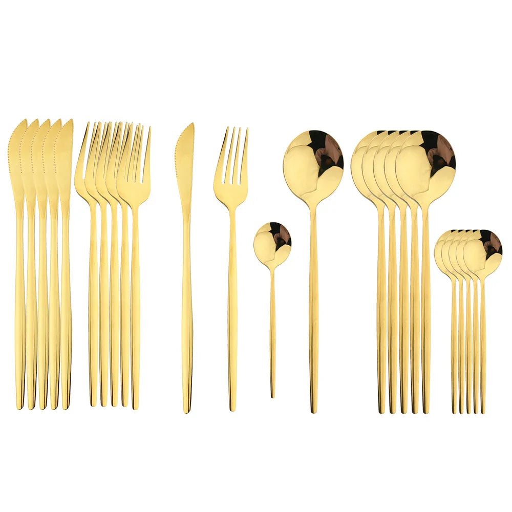 Set di Posate di Lusso Oro - Per una Tavola Elegante