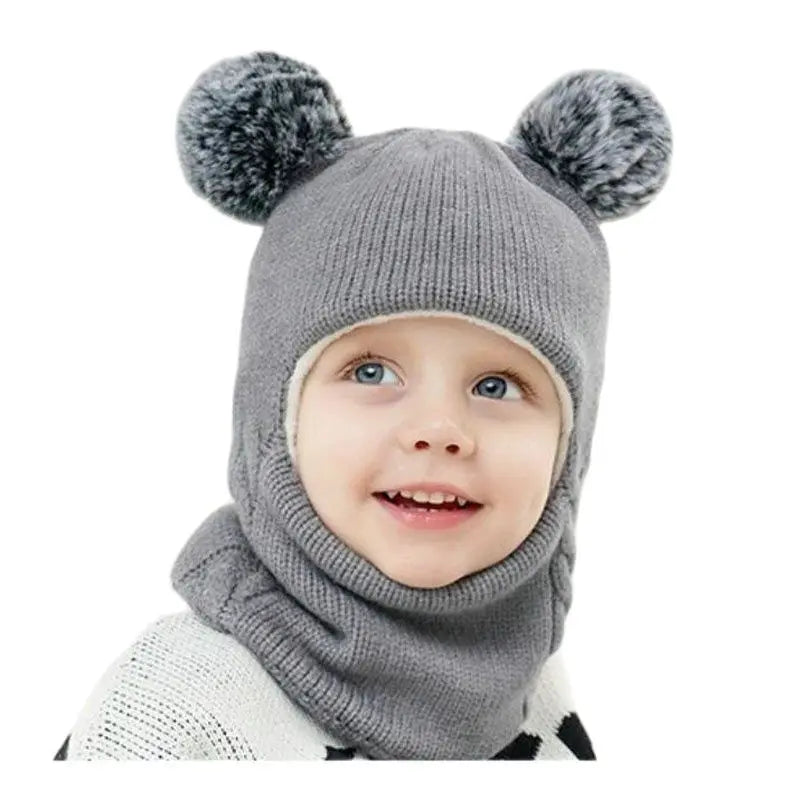 Cappello In Maglia Teddy per Bambini – Calda Protezione con Orecchie Giocose