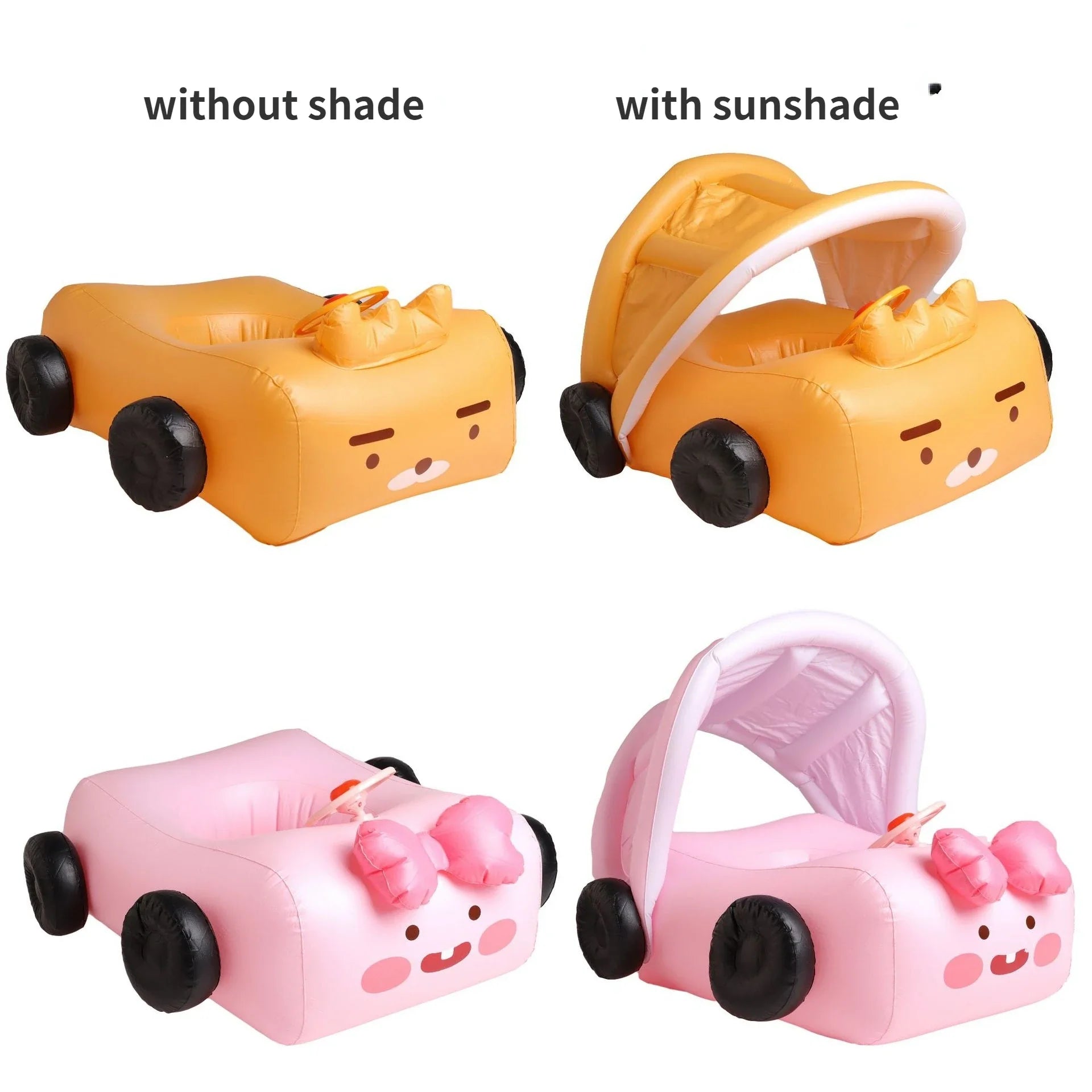 Sedia da Spiaggia Gonfiabile per Bambini con Ombrellone e Timone – Perfetta per l'Estate e il Divertimento in Spiaggia