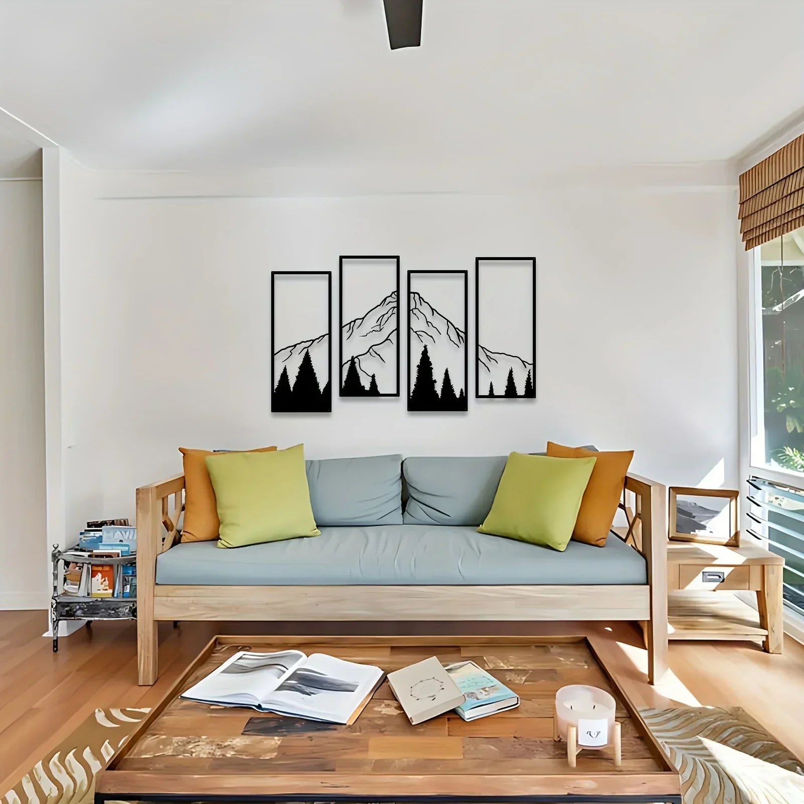 Decorazione da Parete Montuosa Maestosa – Set Artistico Quattro Pezzi