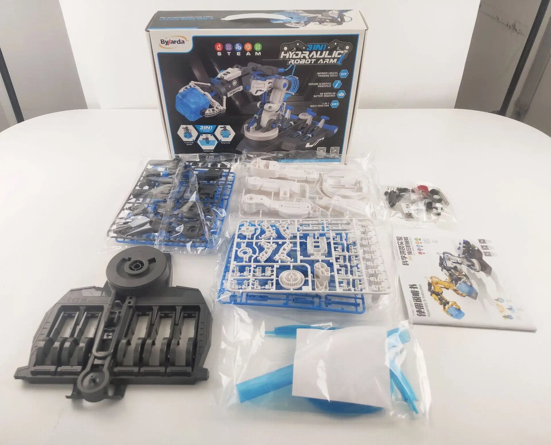 Set di Costruzione del Braccio Robotico Idraulico – Giocattolo Educativo 3-in-1