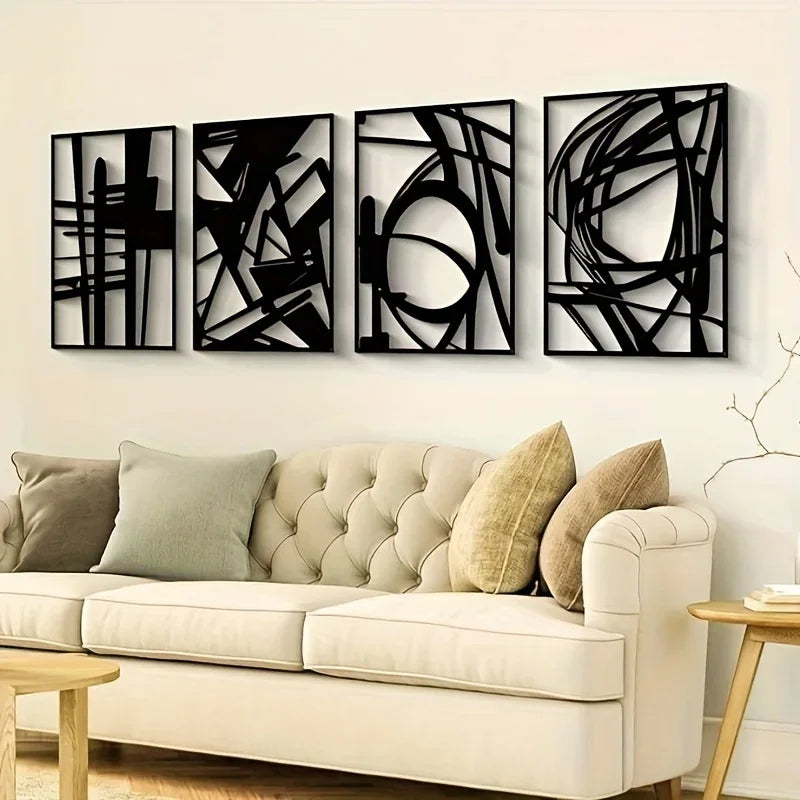 Decorazione da Parete in Arte Astratta – Set Moderno Quattro Pezzi