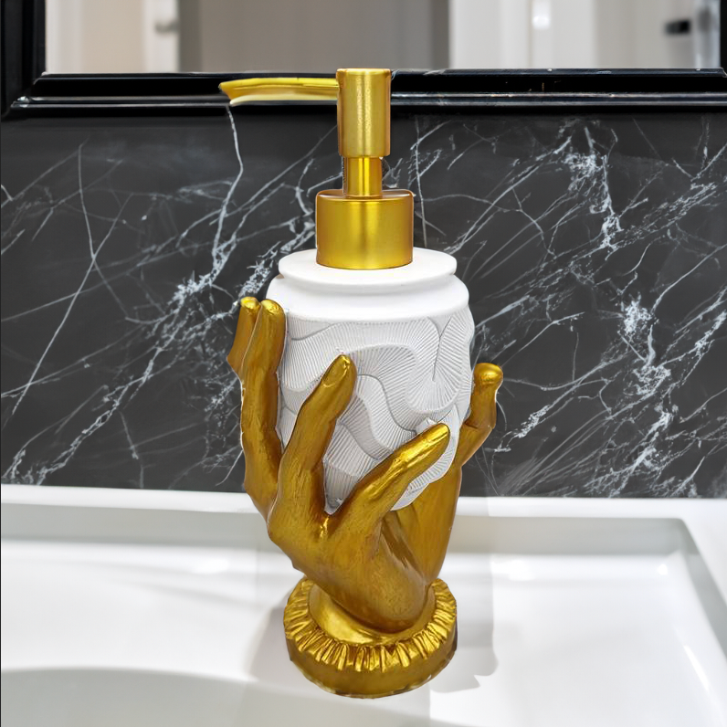Dispenser di Sapone Mano Dorata - Lusso Elegante per il tuo Interno