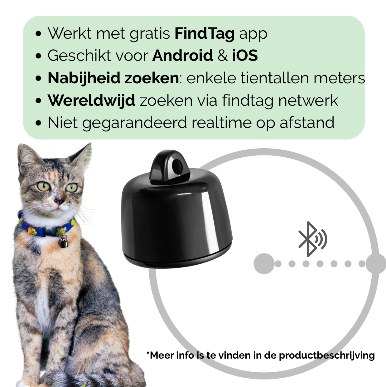 PetTrace Mini Tracker – Localizzatore Bluetooth per Gatti, Cani e Piccoli Animali Domestici