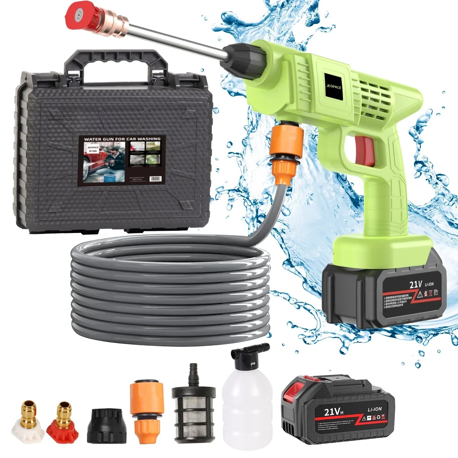 PowerWash Pistola per Lavaggio Auto Senza Fili – Potente e Maneggevole