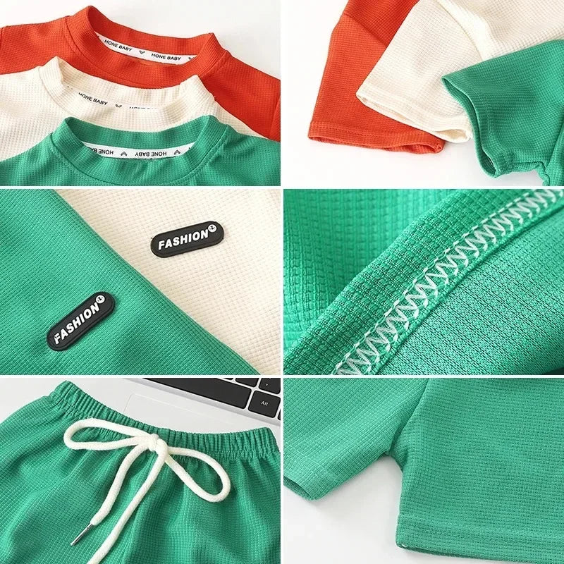 Set Estivo 2 Pezzi per Bambini – Combinazione di T-shirt e Pantaloni Corti Elegante per Ogni Occasione