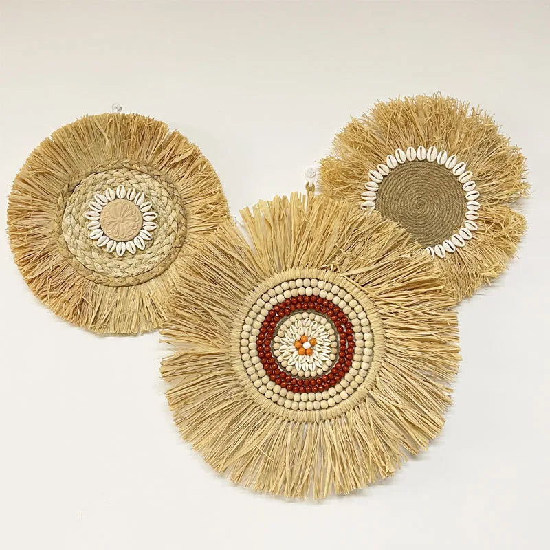 Decorazione da parete Boho Raffia – Autentica e Atmosferica