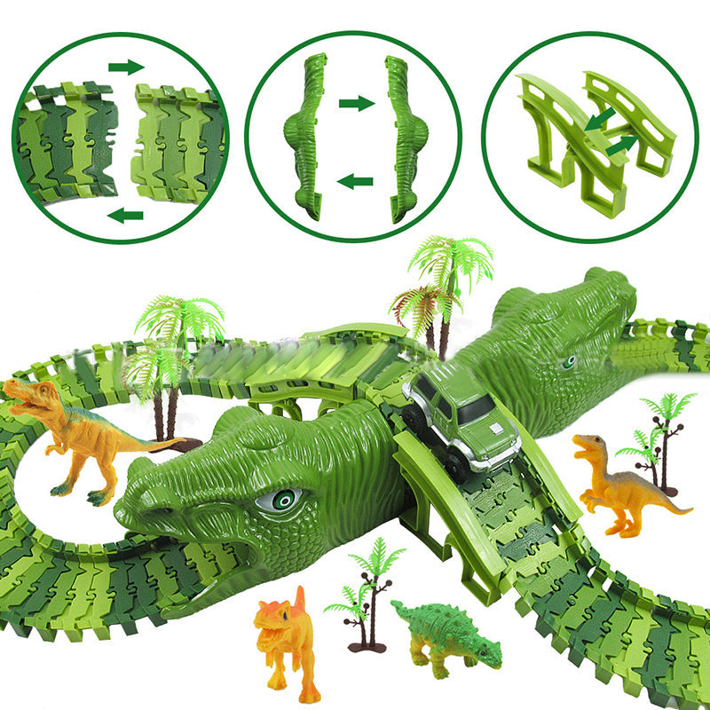 DinoTrack - Set di Giocattoli Dinosauri - Pista a 360 Gradi