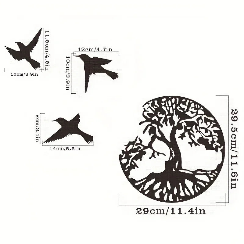 Decorazione da Parete Albero della Vita con Uccelli – Equilibrio Naturale e Libertà