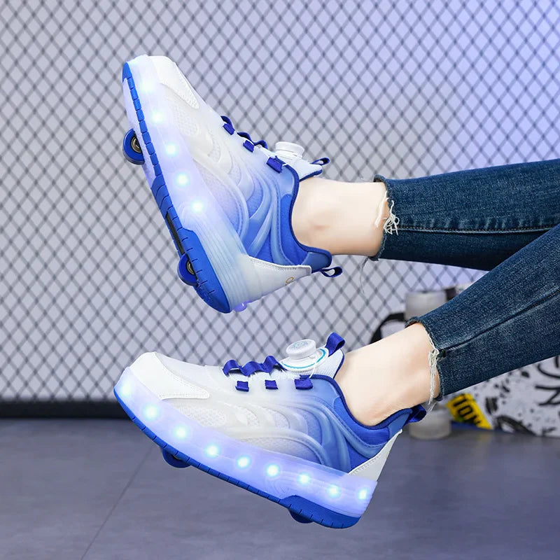 Scarpe da Roller Skate LED per Bambini – Sneakers Illumitate per Ragazzi e Ragazze con Ruote Ricaricabili USB