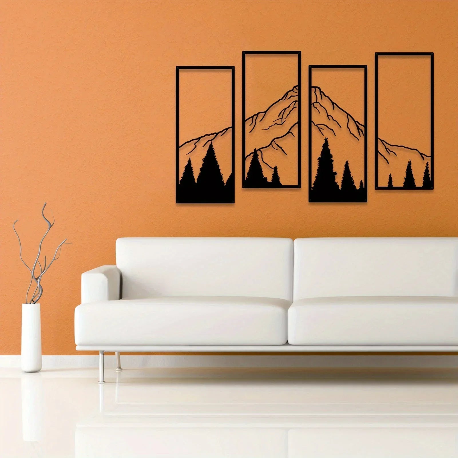 Decorazione da Parete Montuosa Maestosa – Set Artistico Quattro Pezzi