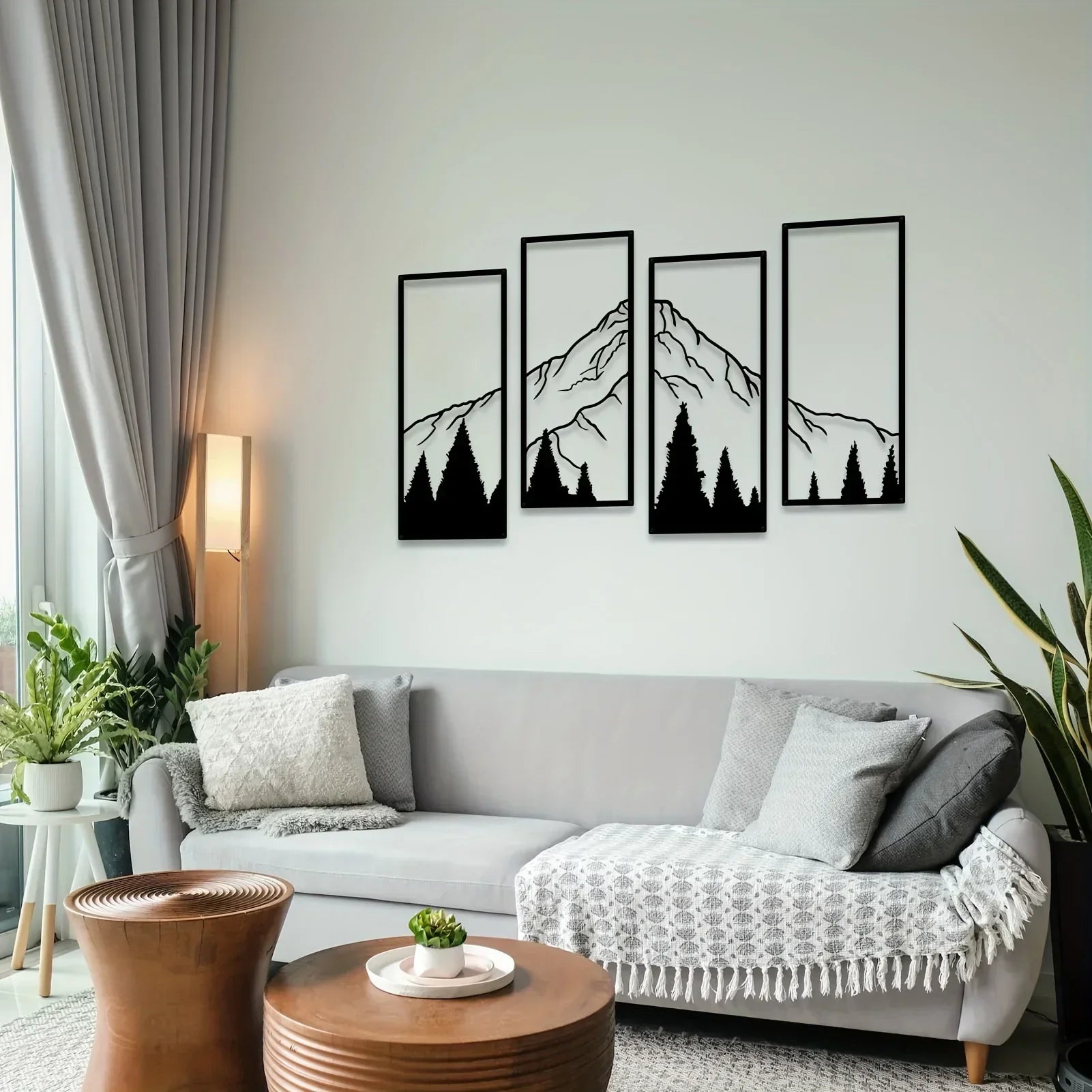 Decorazione da Parete Montuosa Maestosa – Set Artistico Quattro Pezzi