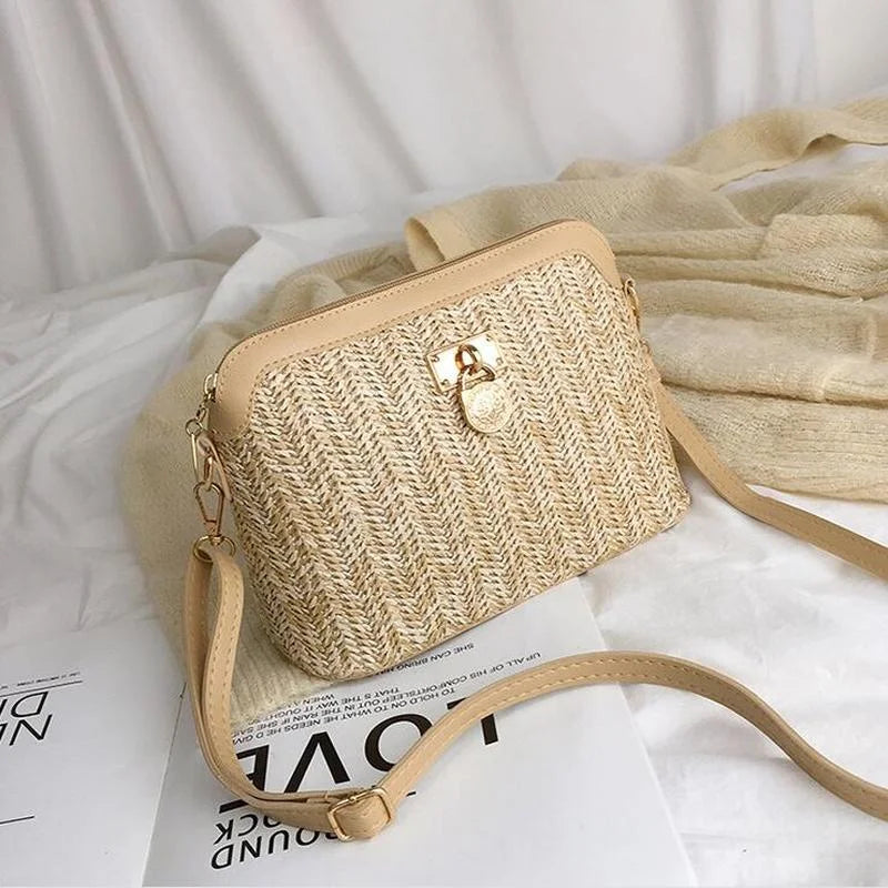 Borsa a Spalla in Paglia Intrecciata Boho – Elegante e Leggera