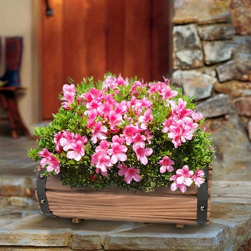 Set di Vasi in Legno Vintage – Un Accattivante Elemento per Interni ed Esterni