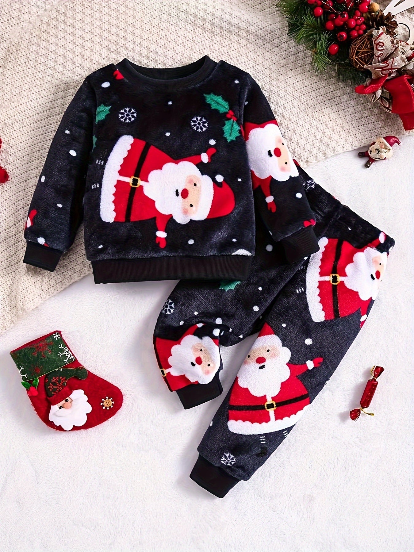 Set di Flanella di Natale Carino - Per un Look Festivo per il Tuo Bambino