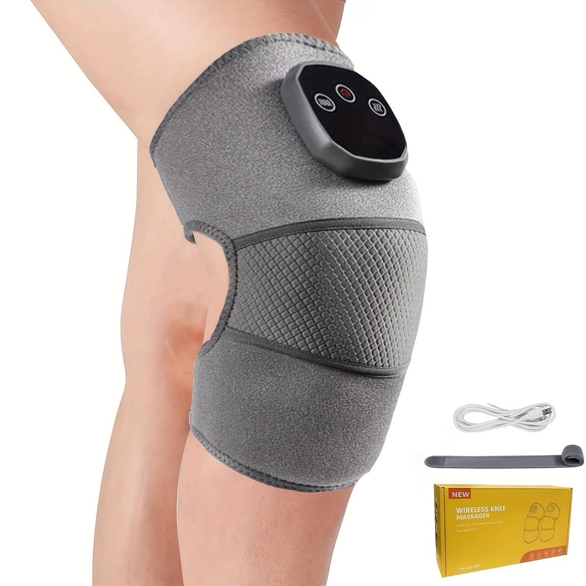 Massaggiatore Wireless per Ginocchia e Gambe con Funzione Riscaldante – Compressione Regolabile per un Ottimale Sollievo dal Dolore