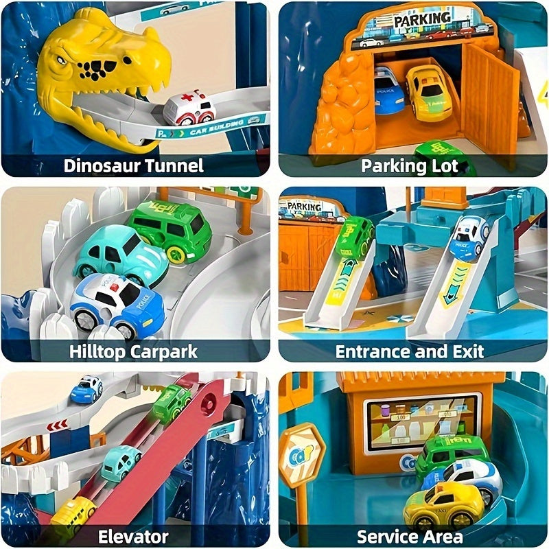 Set di Gioco DinoRace - Pista da Corsa Avvincente con Avventura Dinosaurica