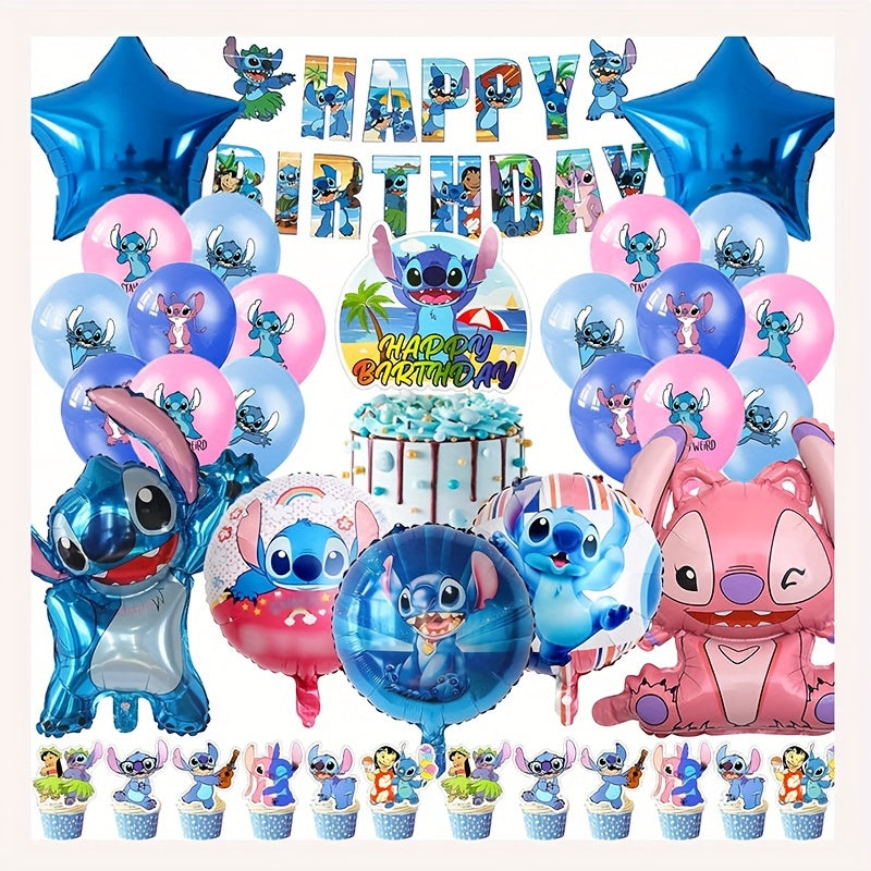 Lilo & Stitch Set di Compleanno - Pacchetto Completo per Feste per Bambini con Palloncini e Decorazioni