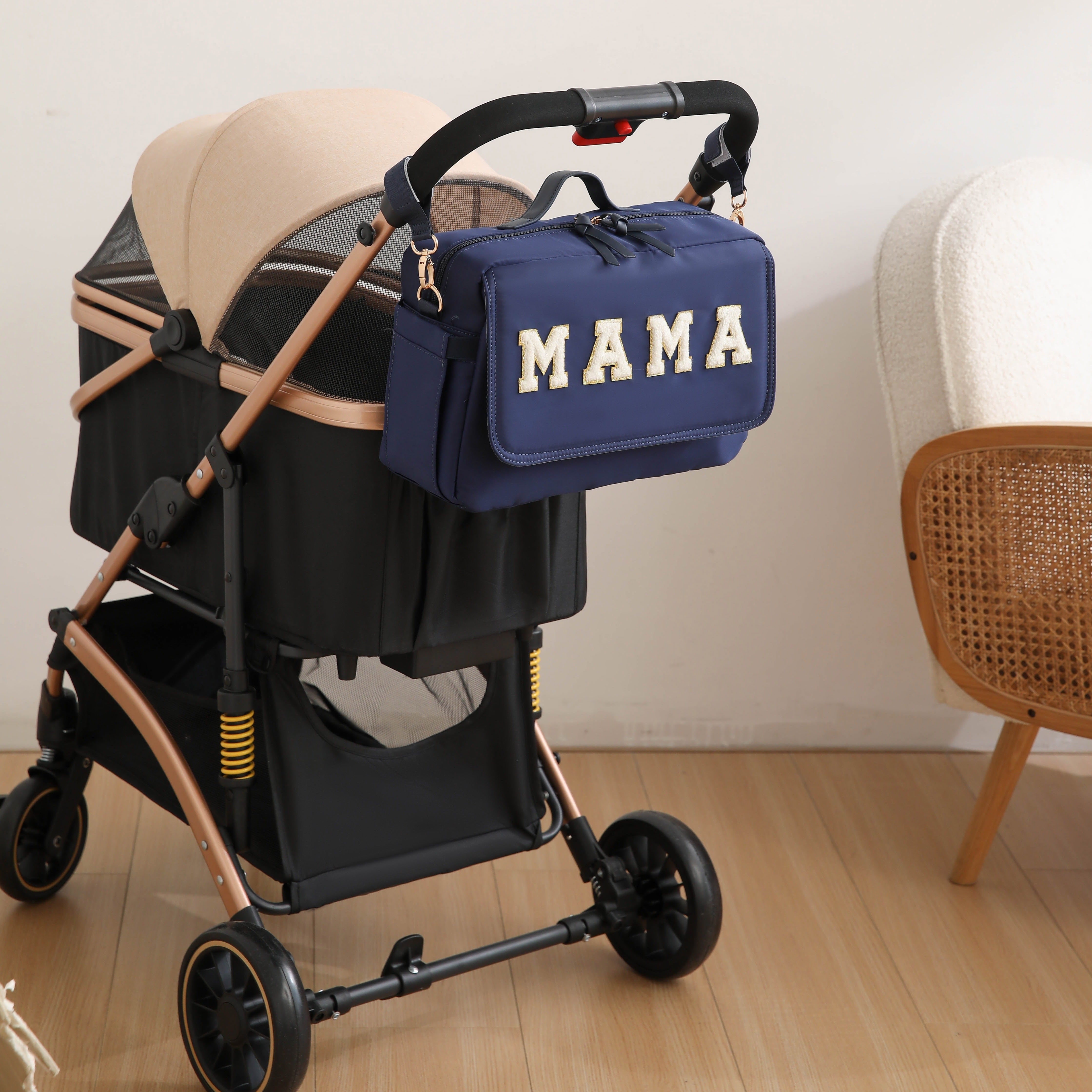 Organizer per Passeggini Mama Universele – Con Porta Biberon Isolato e Custodia per Telefono Rimovibile