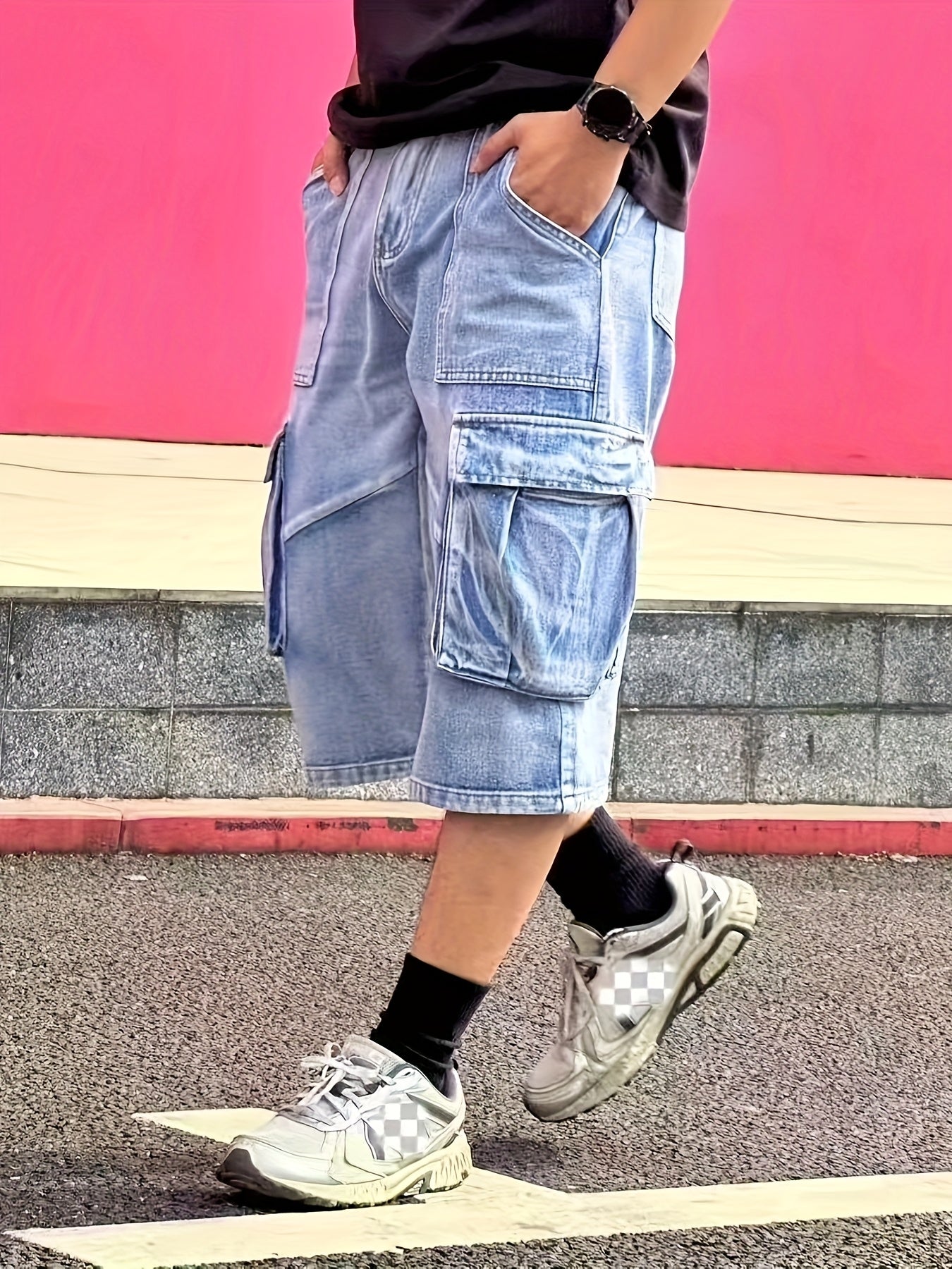 Pantaloni Corti Casual da Uomo in Denim Cargo – Robusti e Pratici per l'Uso Quotidiano