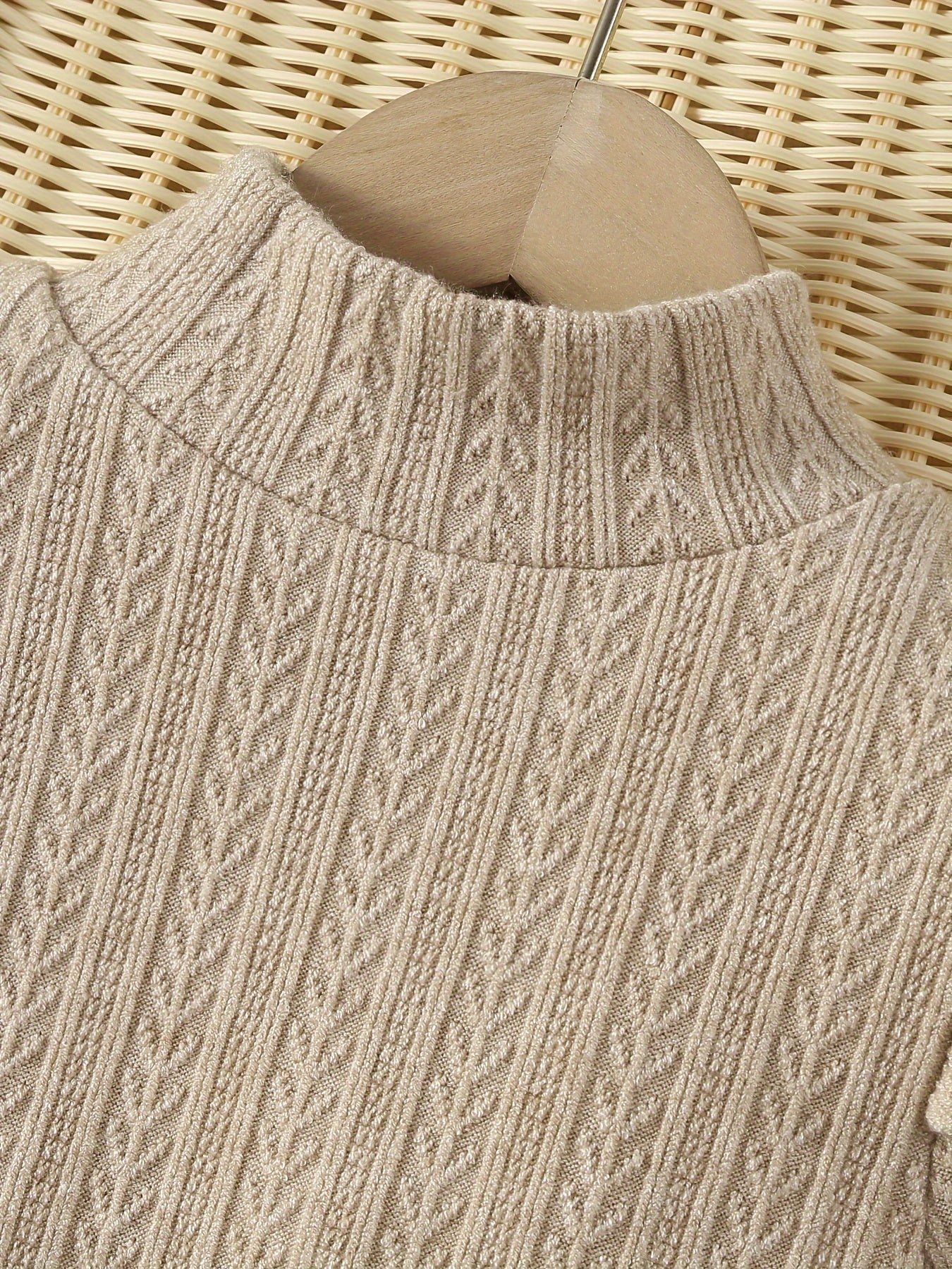 Completo Invernale Eva per Bambini - Maglione Collo Alto con Gonna a Quadri e Cappello