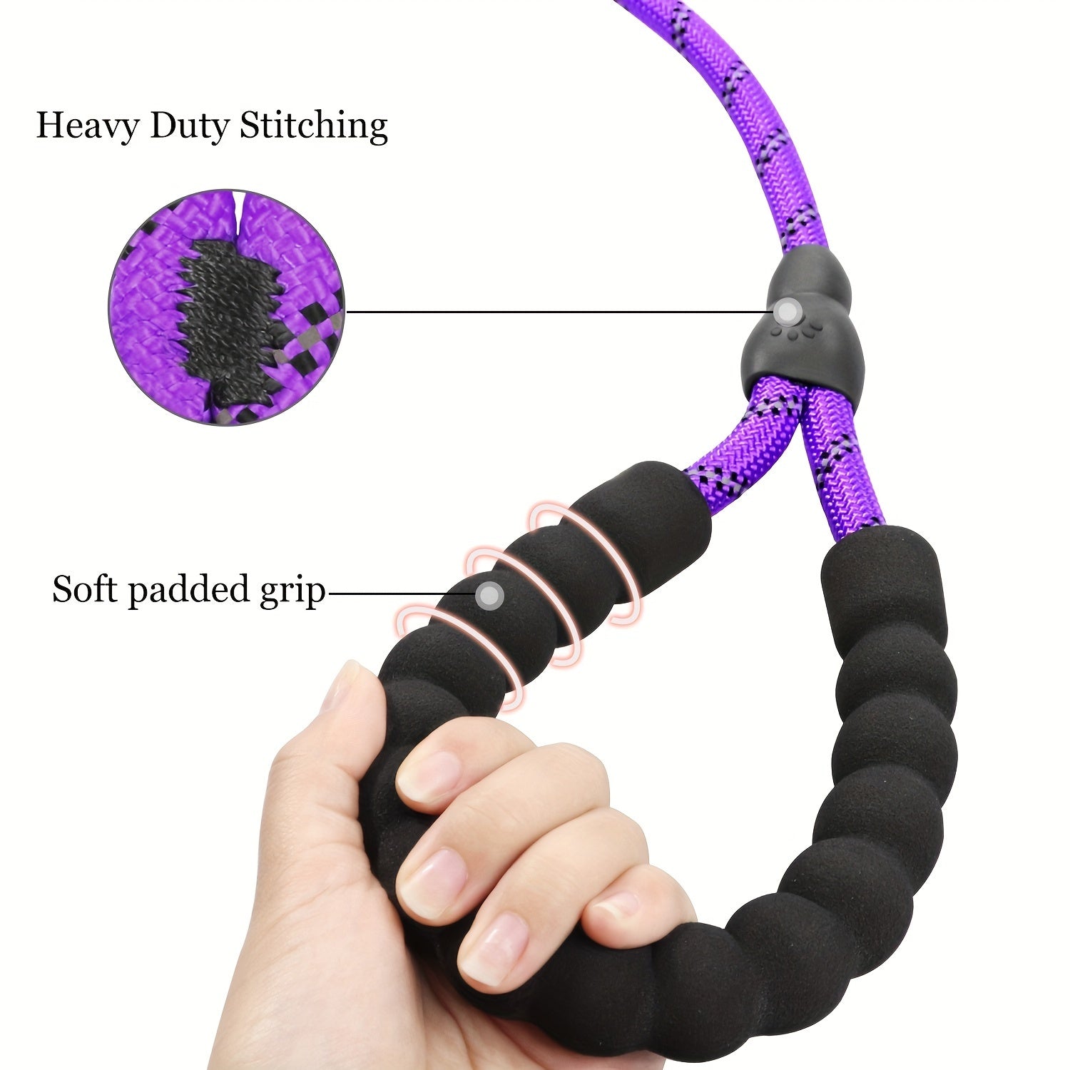 Guinzaglio Riflettente per Cani con Impugnatura Imbottita – Regolabile e Durevole per Tutti i Cani