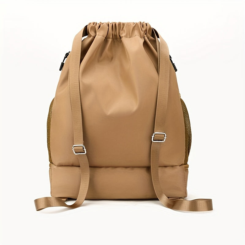 Borsa da palestra in nylon elegante con cordino – Pratica e impermeabile per sport e viaggi