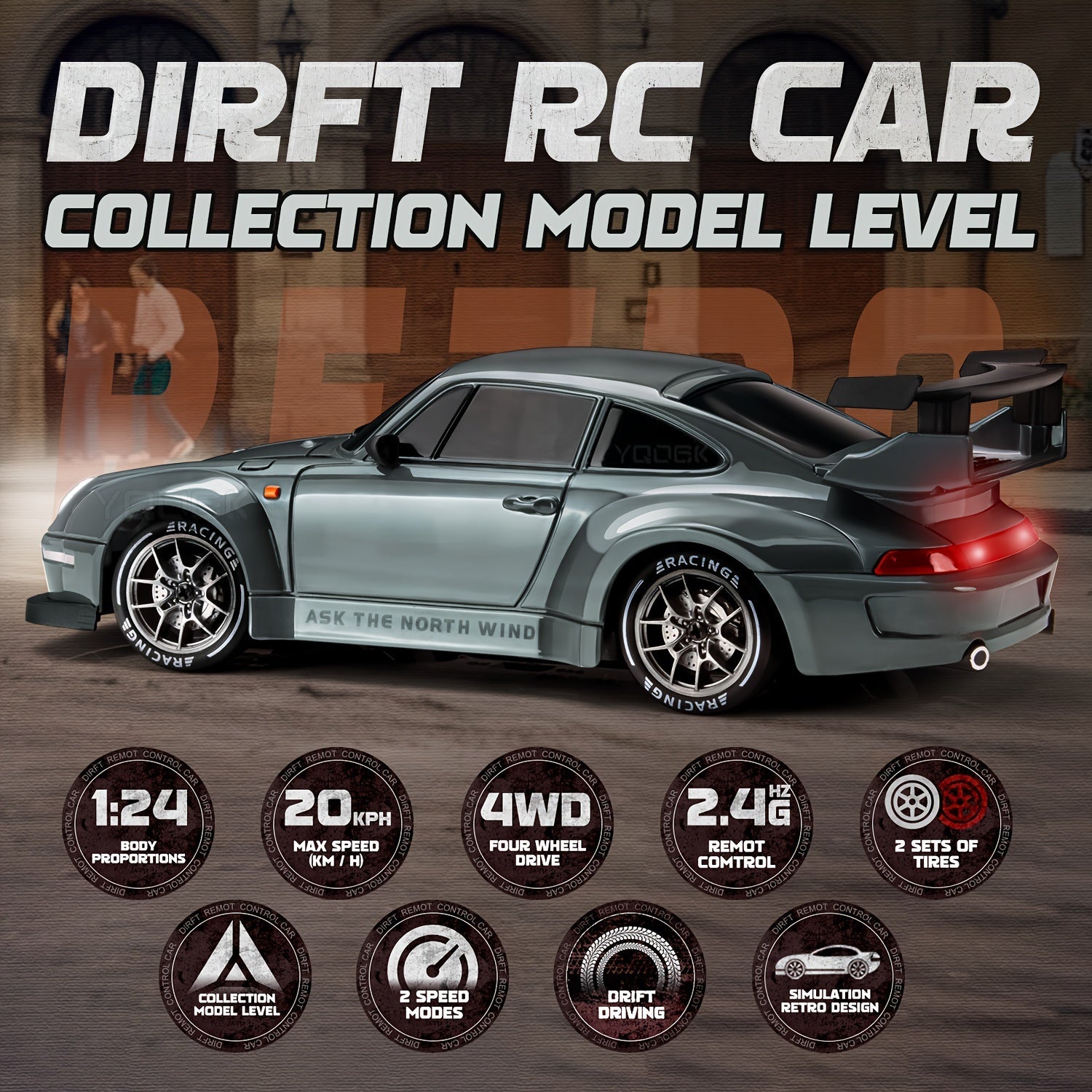 Ultimate Drift Racer 1:24 - Auto RC con Ruote Illuminati