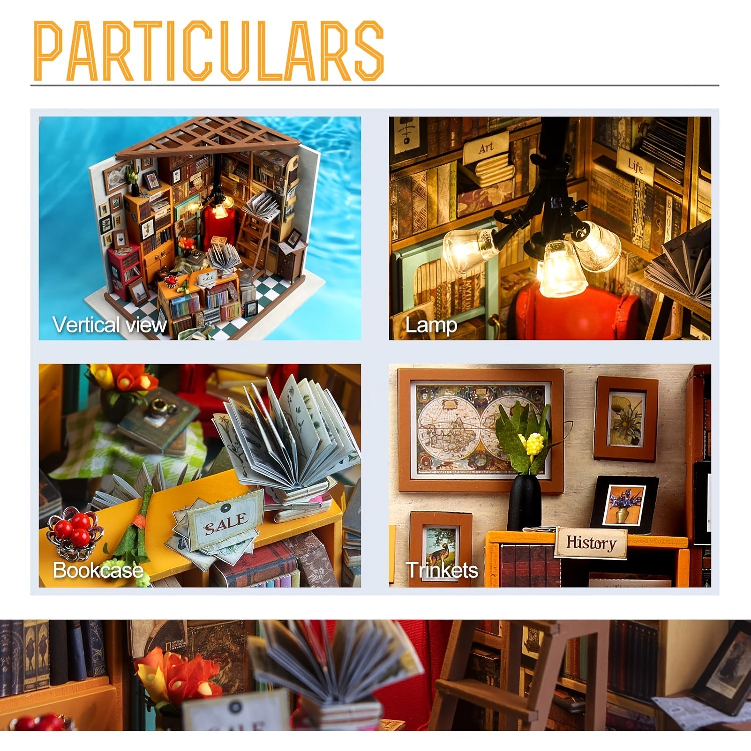 Kit Miniatura Fai-da-te – Studio di Sam con Librerie e Mobili Dettagliati