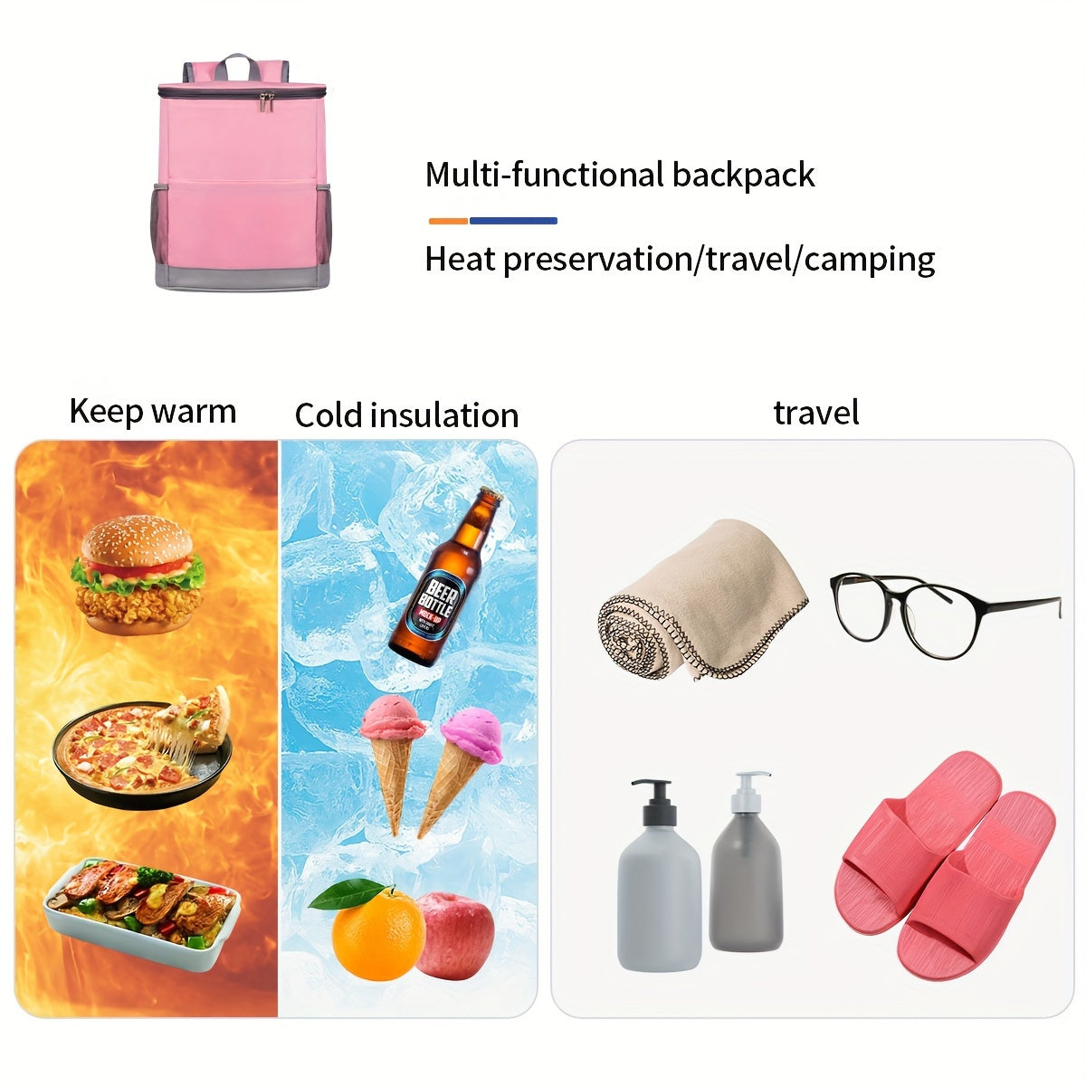 Zaino Termico per 24 Lattine – Ideale per Spiaggia, Campeggio e Picnic