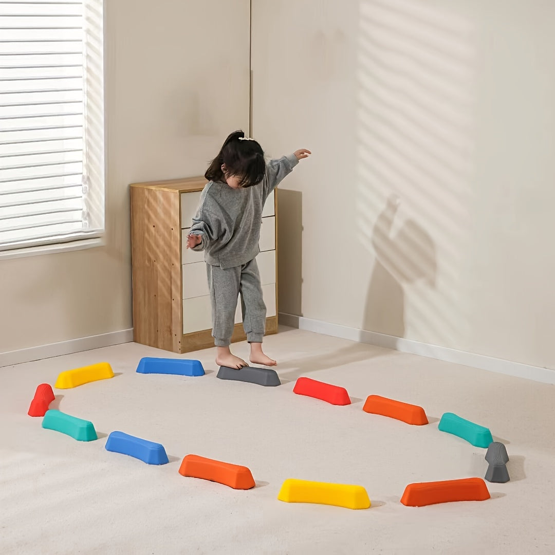 Set di Blocchi di Equilibrio Educativi per Bambini – Pietre Colorate per Interni ed Esterni