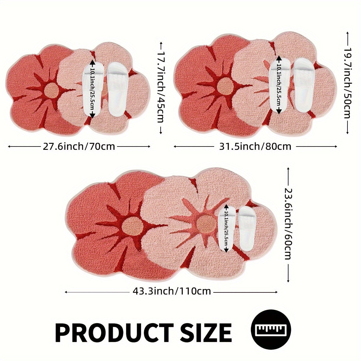 Tappeto da Bagno Fluffy con Fiori – Assorbente e Morbido per Maggiore Comfort