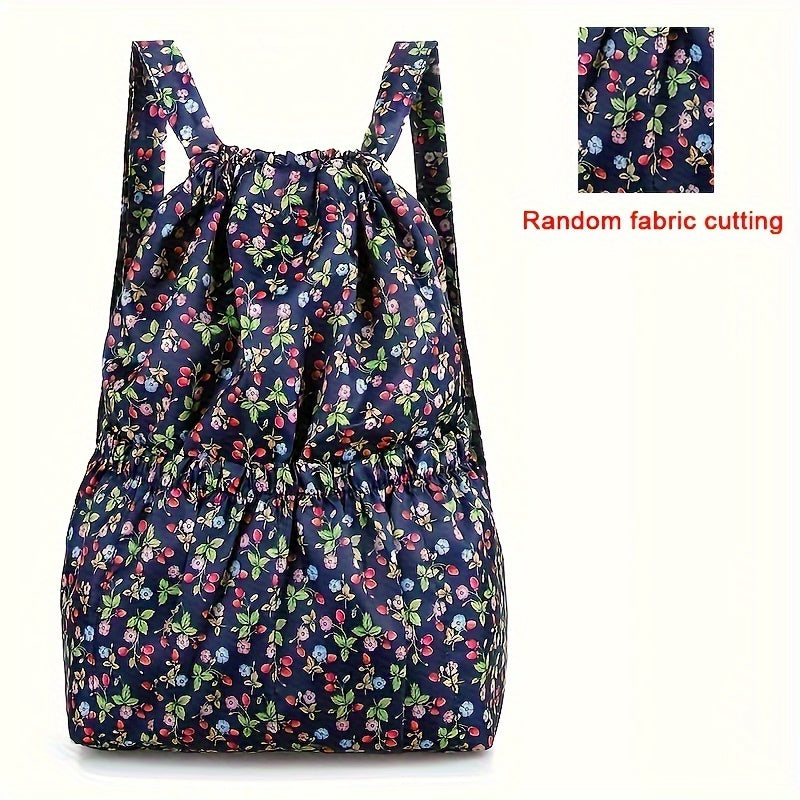 Zaino in Nylon Geometrico con Chiusura a Coulisse – Perfetto per Viaggi e Attività Sportive