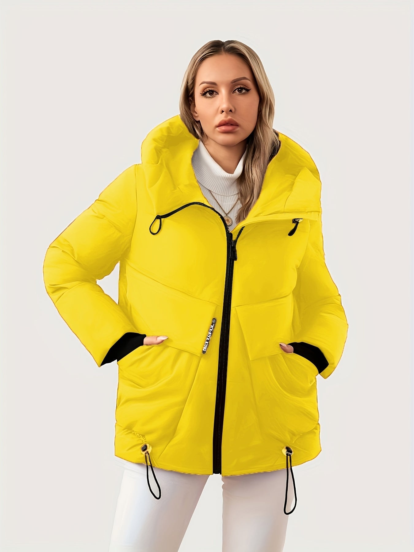 Giacca Invernale Moderna con Cappuccio Regolabile e Vita – Design Imbottito per Massima Calore e Comfort