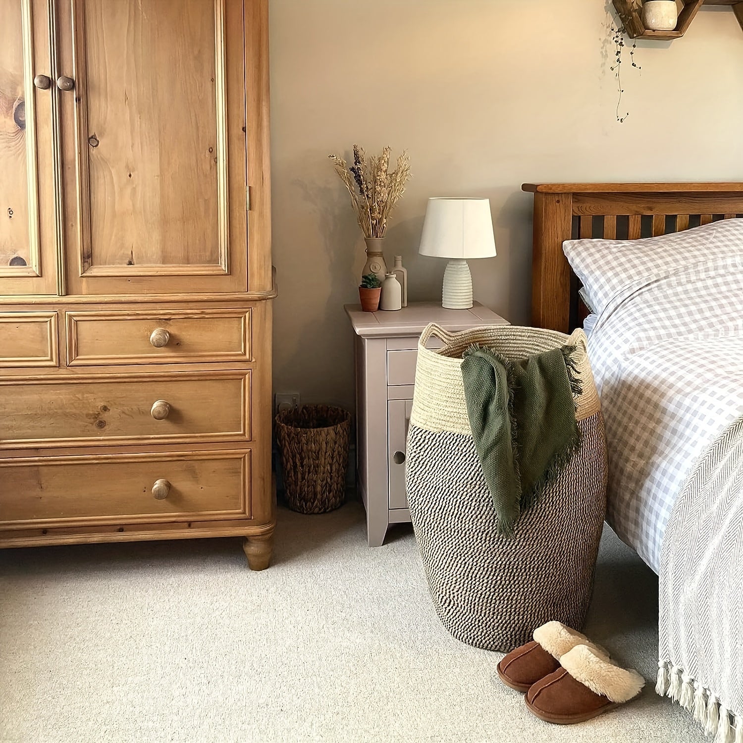 Cesto della Biancheria in Vimini Grande – Pratico ed Elegante per Ogni Lavanderia