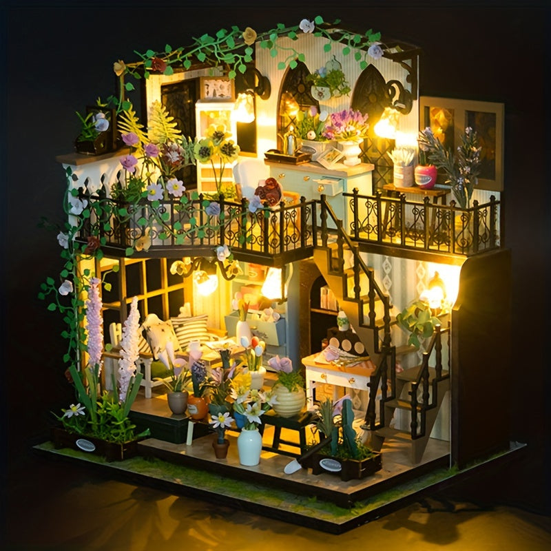 Casa Miniatura DIY con Illuminazione – Puzzle 3D Fatti a Mano per Decorazione Creativa