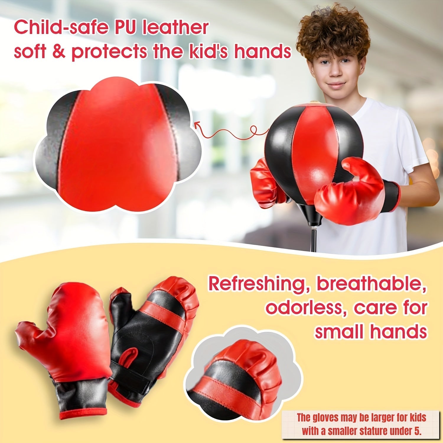Borsa da Boxe Junior - Borsa da Boxe Regolabile con Guanti per Bambini