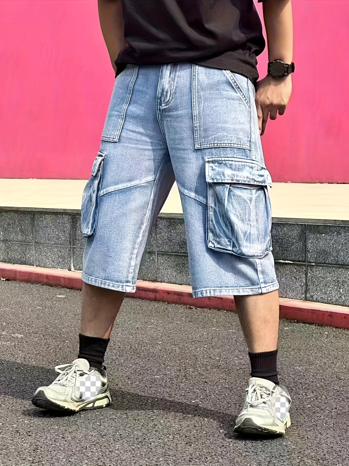 Pantaloni Corti Casual da Uomo in Denim Cargo – Robusti e Pratici per l'Uso Quotidiano