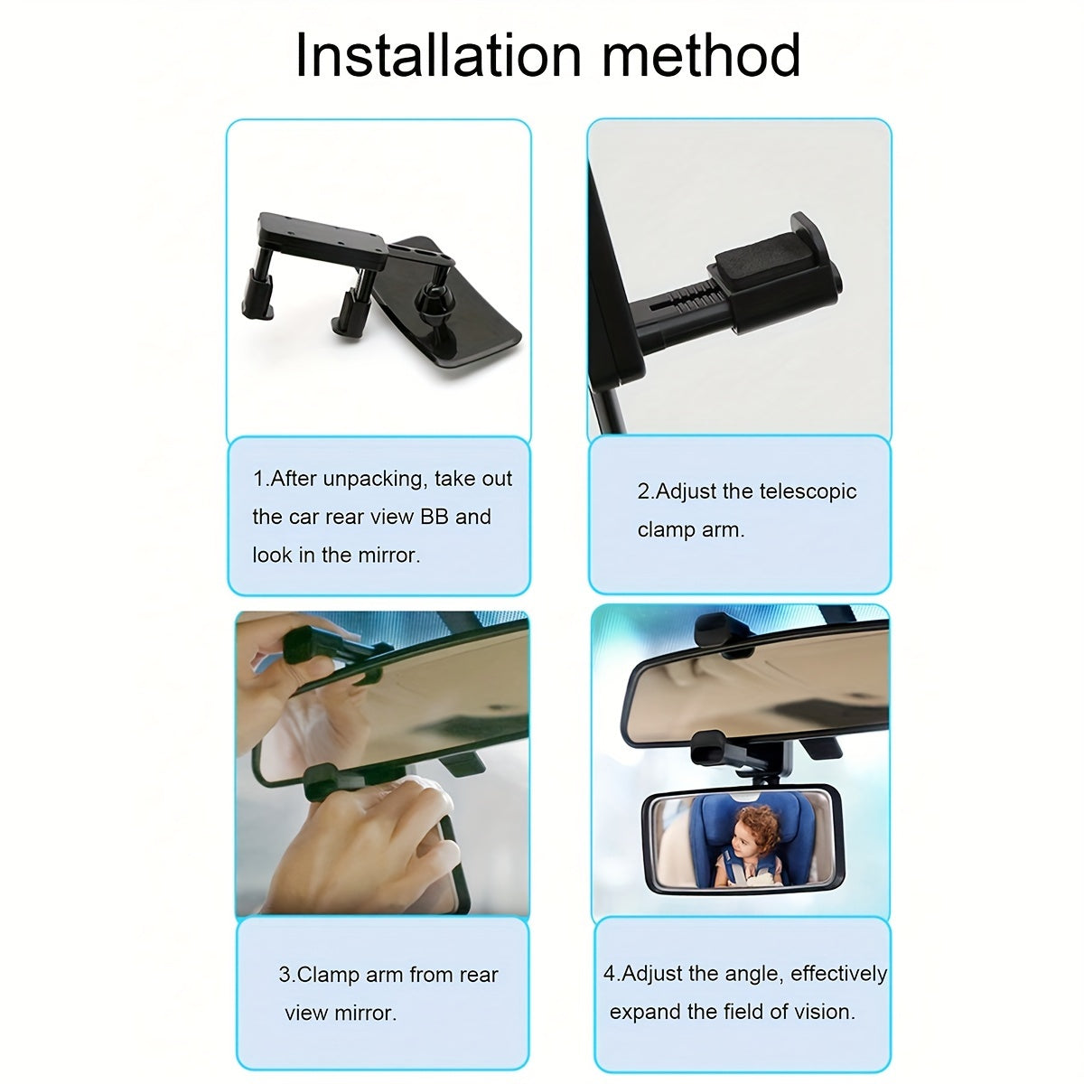 Specchietto Retrovisore di Sicurezza per Auto - Specchio di Osservazione per Seggiolini e Visione Posteriore
