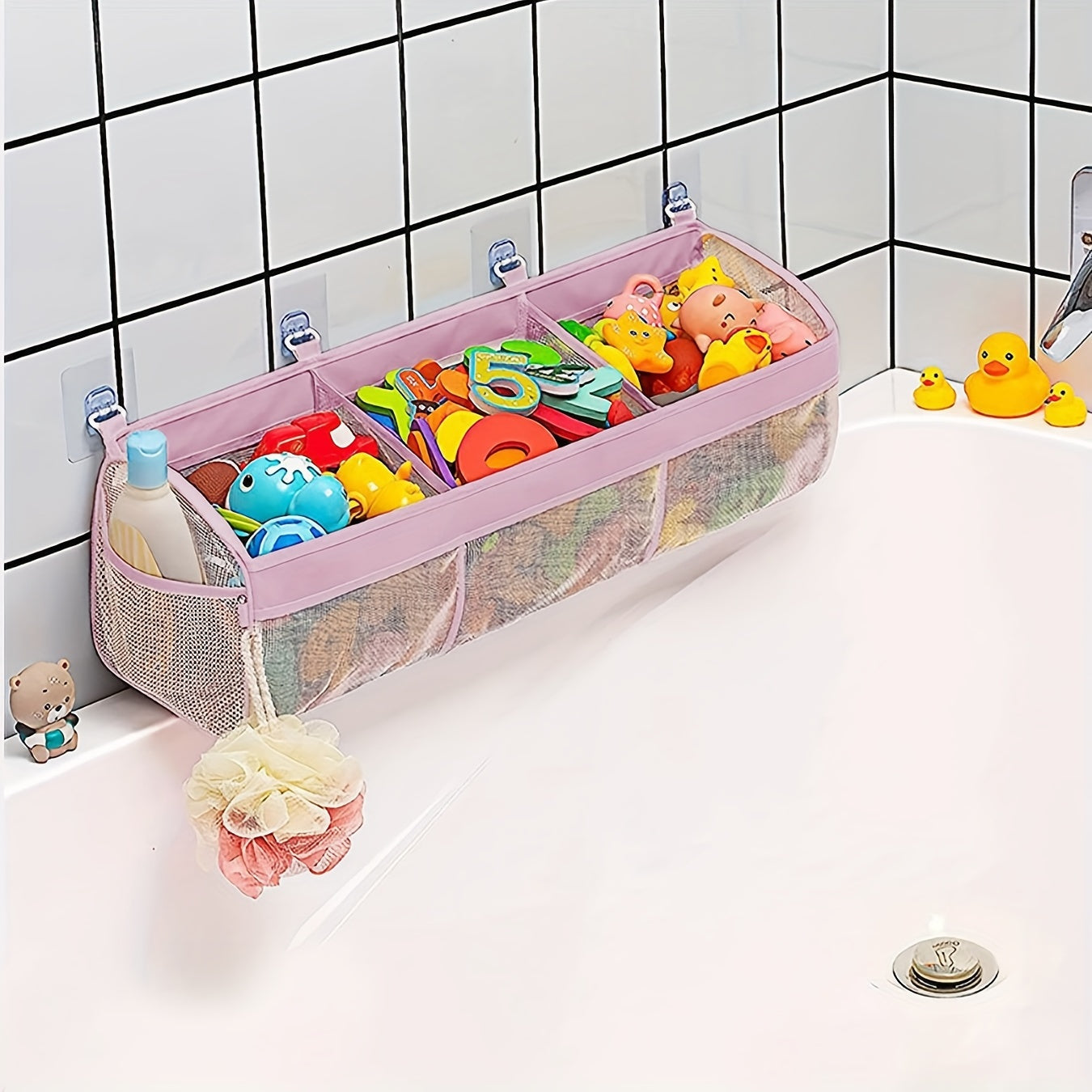 Organizzatore di giocattoli da bagno in rete - Perfetto per tenere tutto in ordine